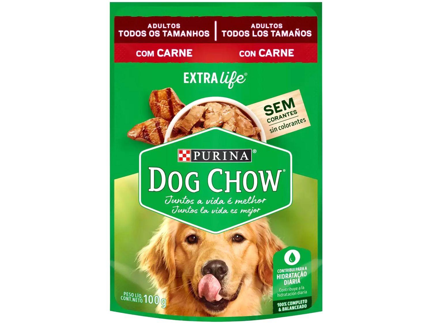 Ração Úmida para Cachorro Adulto Sachê - Dog Chow ExtraLife Carne 100g