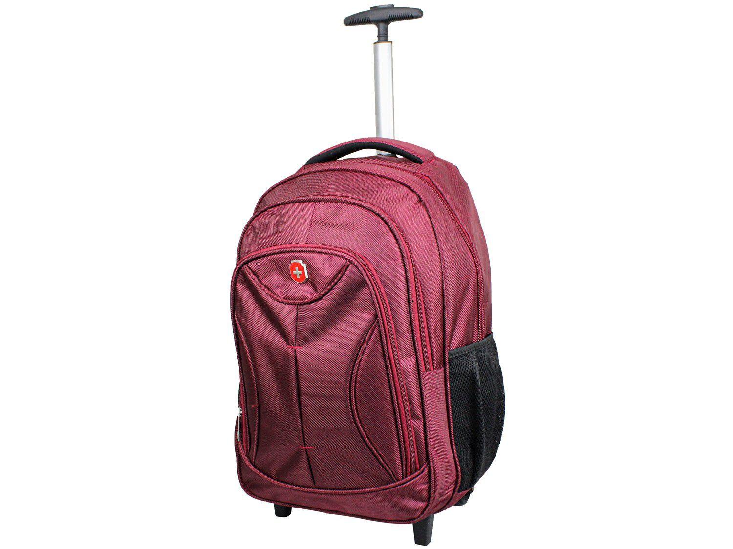 Mochila Executiva para Notebook até 16" - com Rodinhas Swissland Yins YS28072 Vermelha