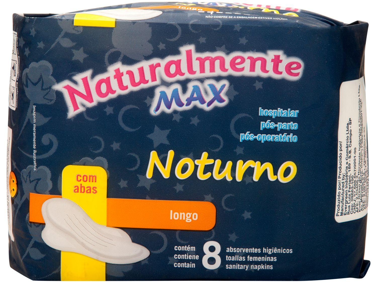 Absorvente Pós Parto Noturno Naturalmente - Max com Abas 8 Unidades