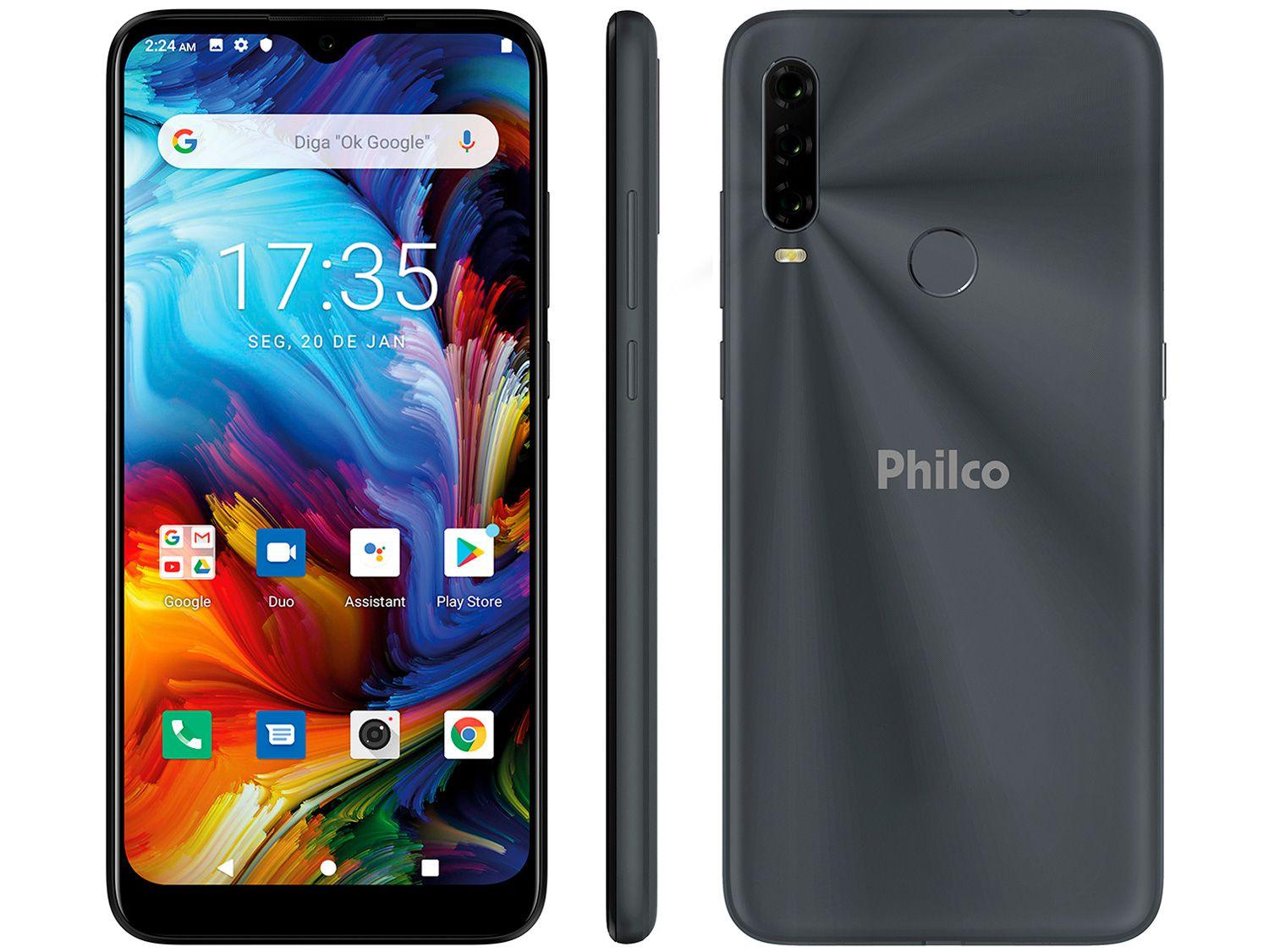 Smartphone Philco HIT P10 128GB Space Grey 4G - Octa-Core 4GB Tela 6,2" Câm. Tripla + Selfie