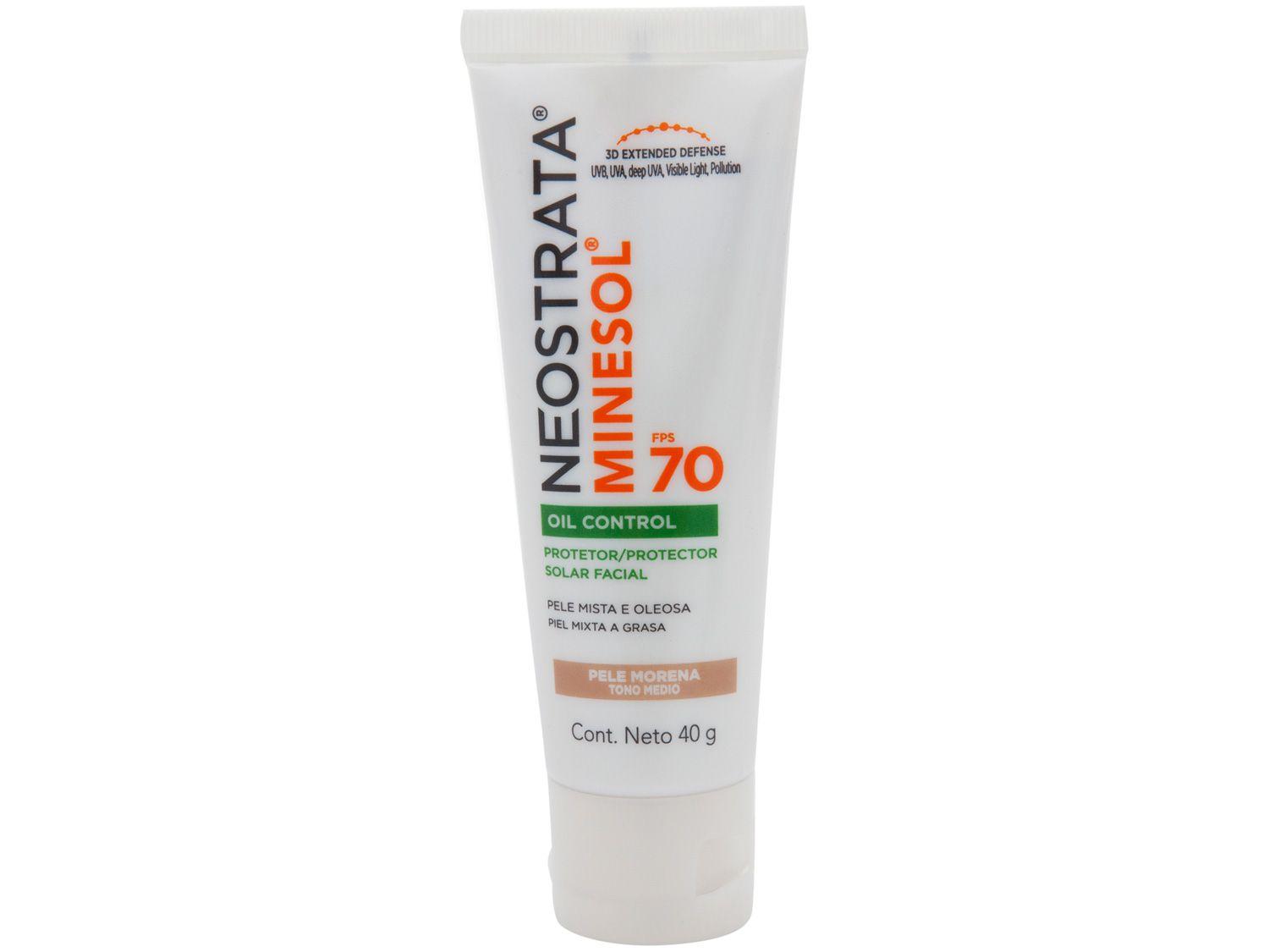 Protetor Solar Facial Neostrata FPS 70 Pele Morena - Oil Control Minesol 40g