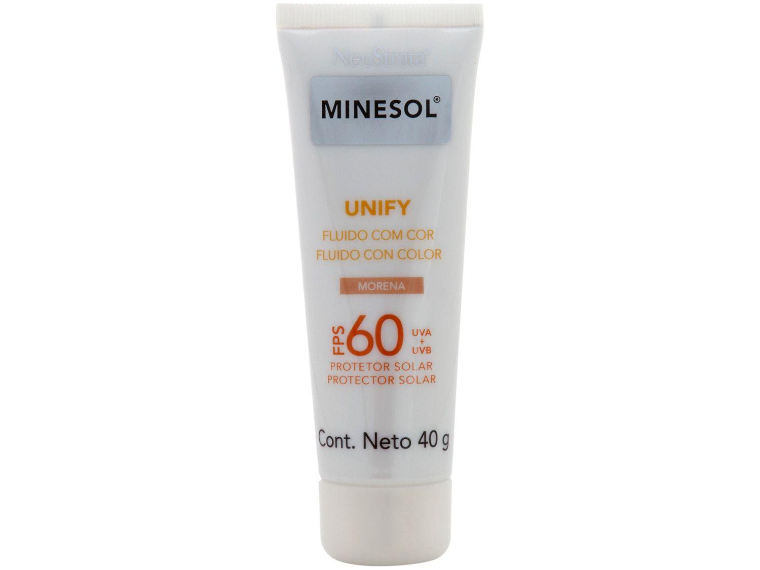 Protetor Solar Facial Minesol FPS 60 Morena Unify - Fluido com Cor 40g