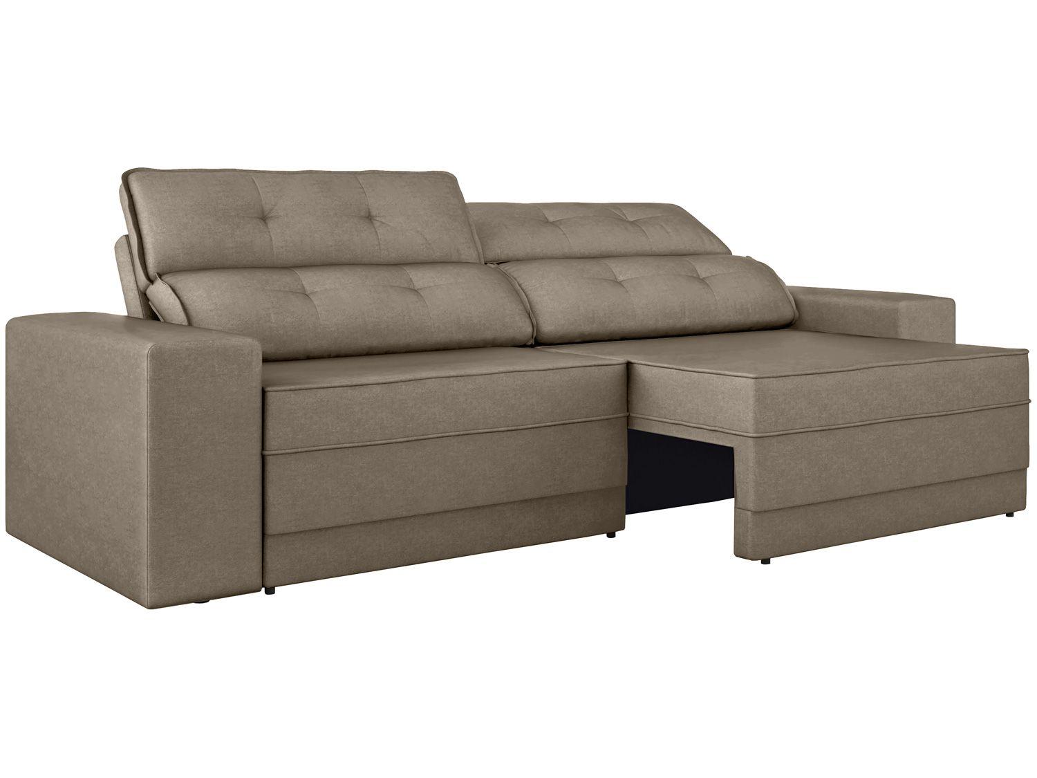 Sofá Retrátil Reclinável 5 Lugares Velosuede Leon - Next Sofás