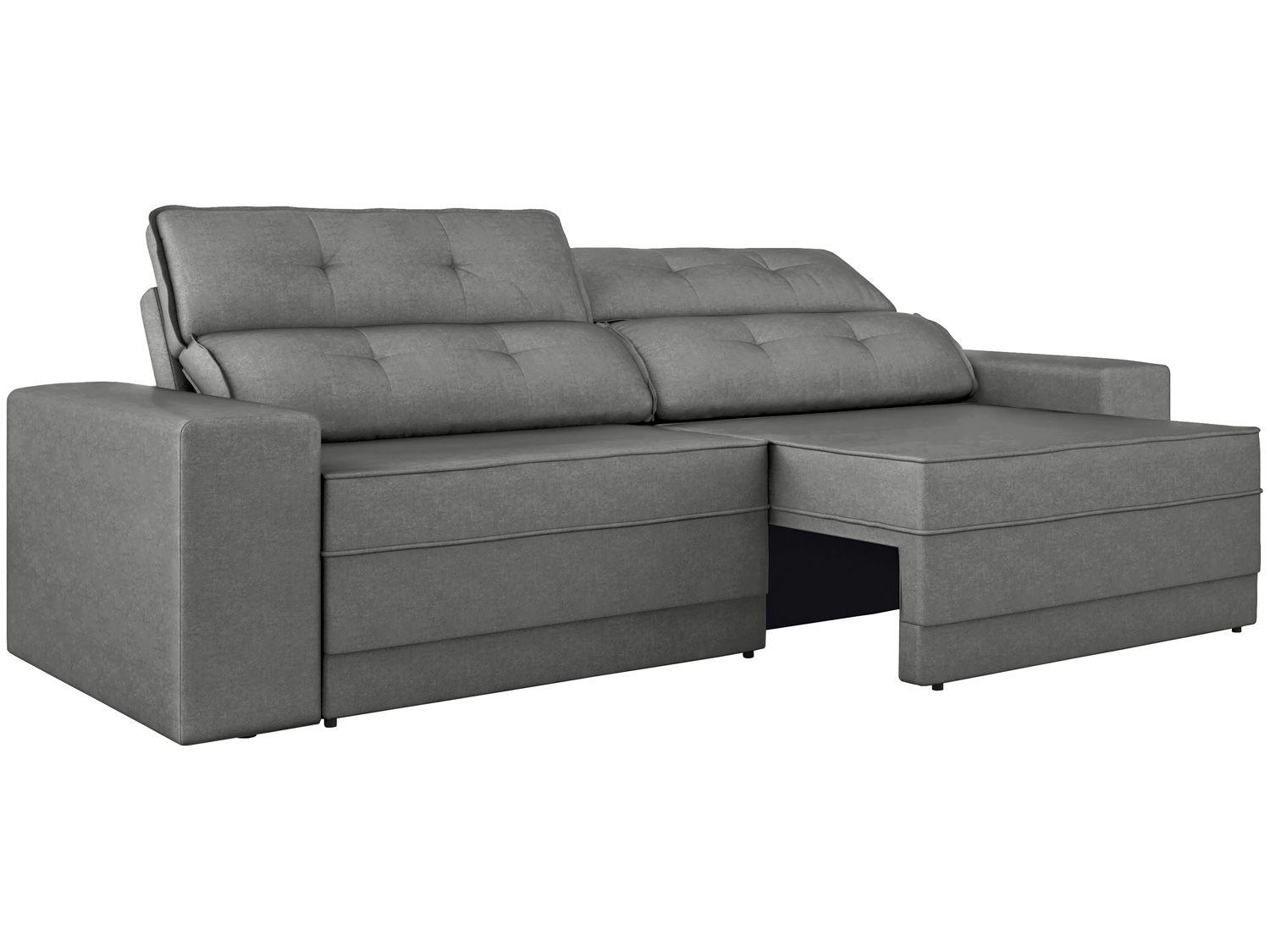 Sofá Retrátil Reclinável 4 Lugares Velosuede Leon - Next Sofás
