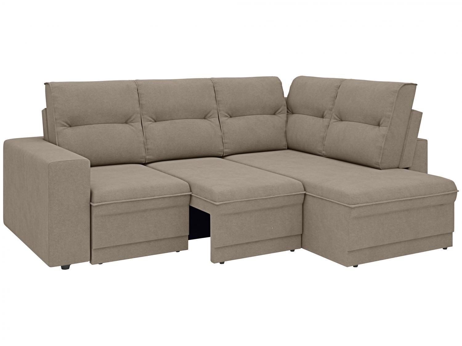 Sofá de Canto Retrátil Chaise 4 Lugares Velosuede - Jubileu Next Sofás