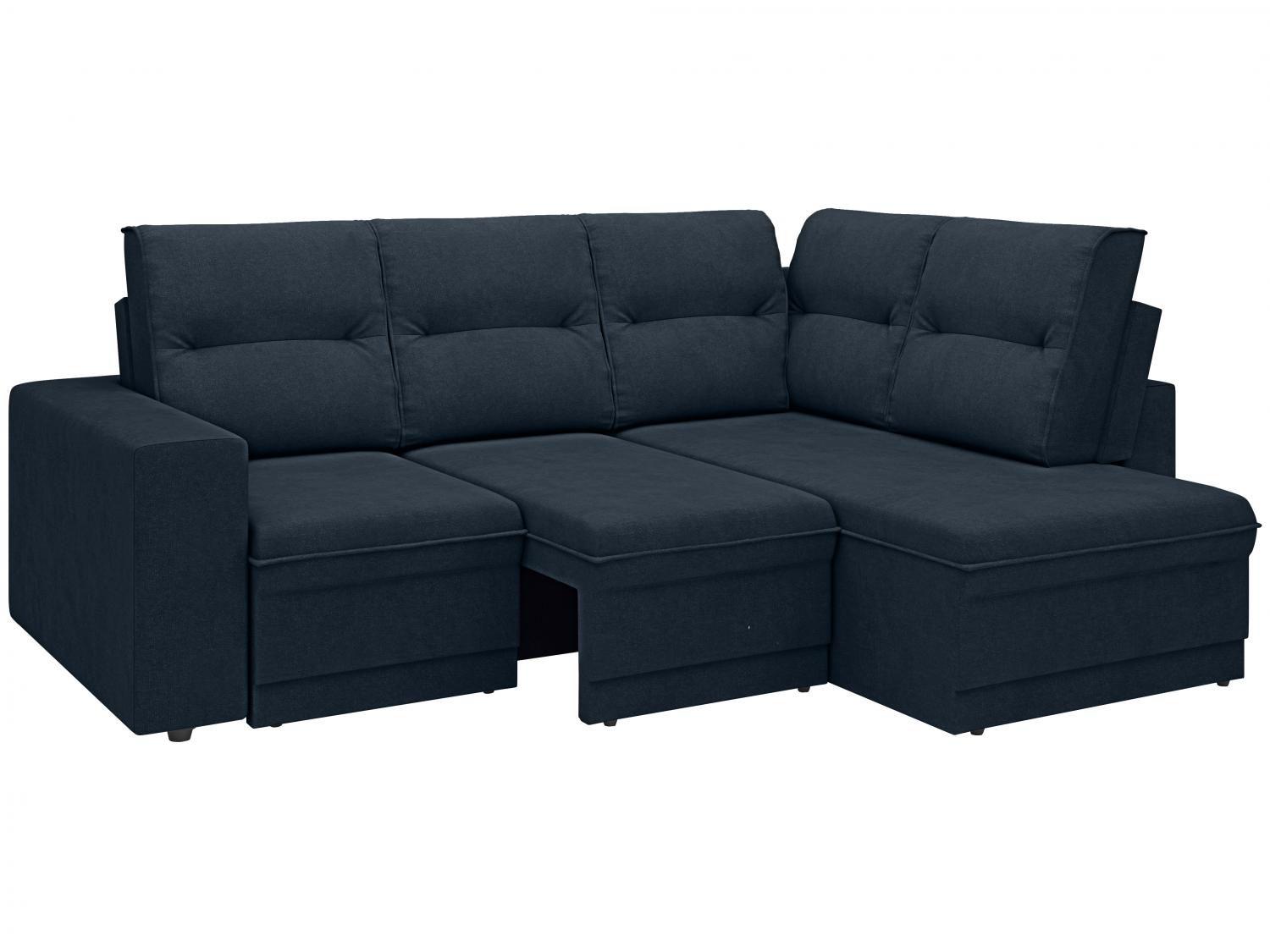 Sofá de Canto Retrátil Chaise 4 Lugares Velosuede - Jubileu Next Sofás