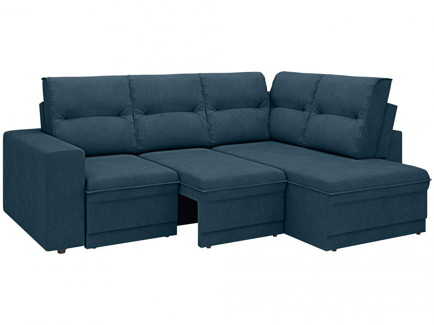 Sofá de Canto Retrátil Chaise 4 Lugares Velosuede - Jubileu Next Sofás