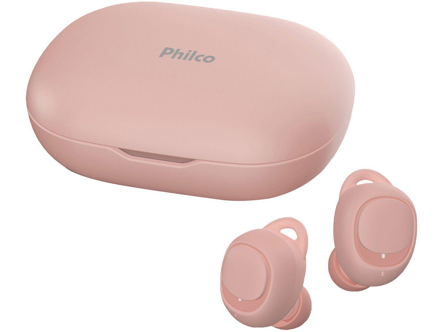 Fone de Ouvido Bluetooth Philco Air Beats PFI96ESR - True Wireless com Microfone Resistente à Água Rosa