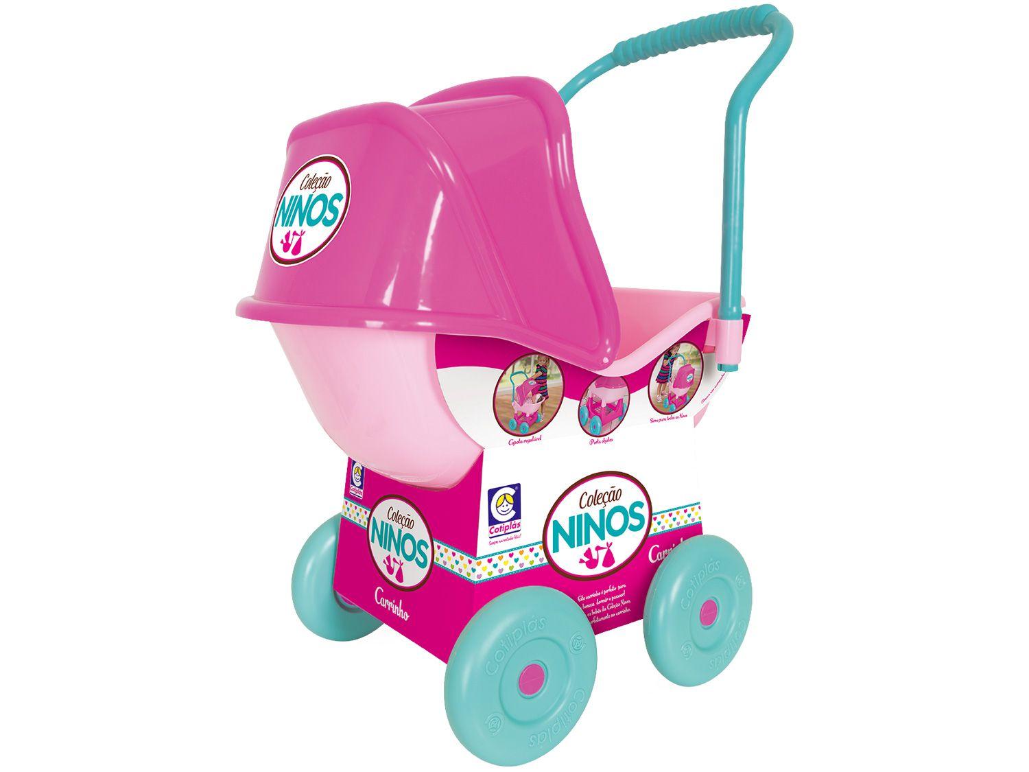 Carrinho de Boneca Ninos Baby Rosa e Verde - Cotiplás