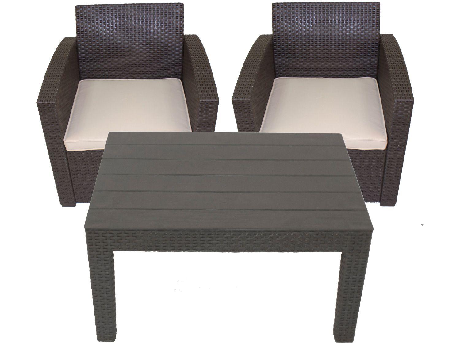 Conjunto de Mesa para Área Externa Polipropileno - com 2 Cadeiras Nell CJR-MR1