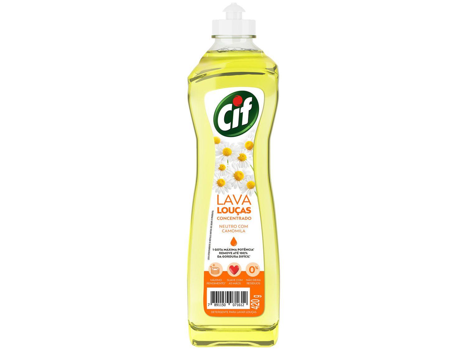 Detergente Líquido Concentrado Lava-Louças Cif - Neutro com Camomila 420g