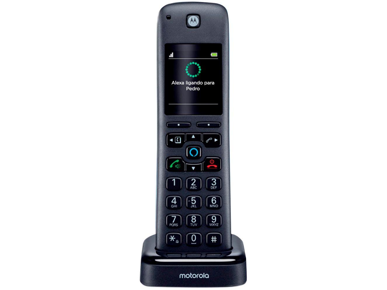 Telefone sem Fio Motorola AXH01 Identificador de - Chamada Secretária Eletrônica Wi-Fi
