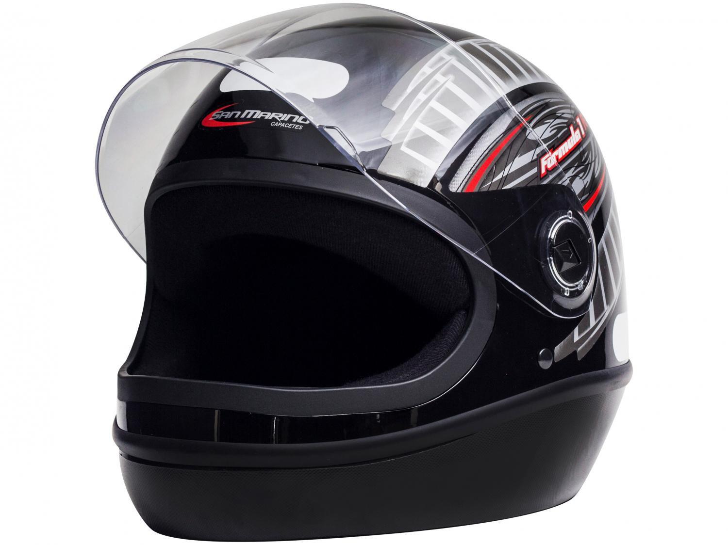 Capacete de Moto Fechado Taurus Fórmula 1 - Grafic Preto Tamanho 58