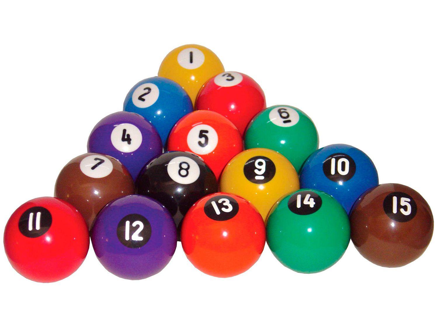 Jogo de Bola de Sinuca Bilhar Snooker Numerada - 54mm Procópio 051 16 Unidades