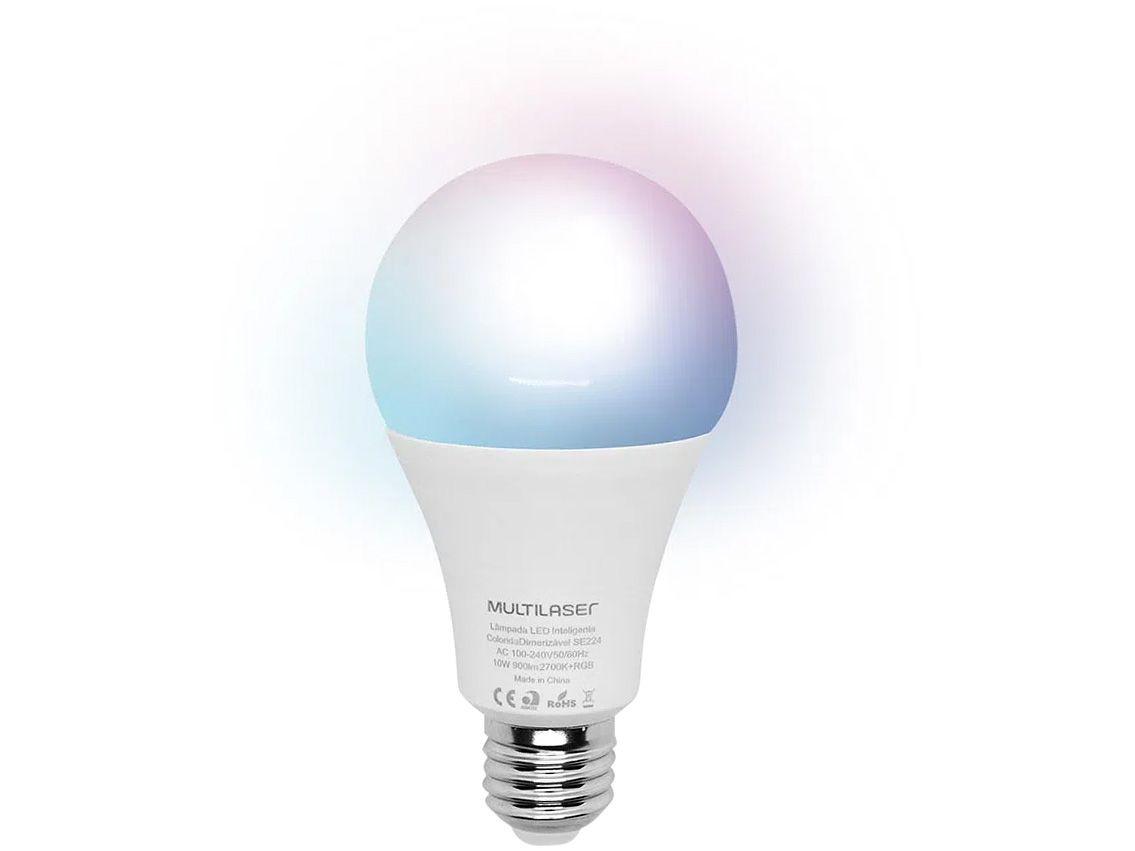 Lâmpada Inteligente Multilaser E27 RGB - Dimerizável 10W Wi-Fi compatível com Alexa