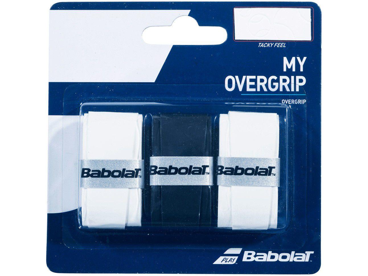 Overgrip Babolat My Preto e Branco 3 Unidades