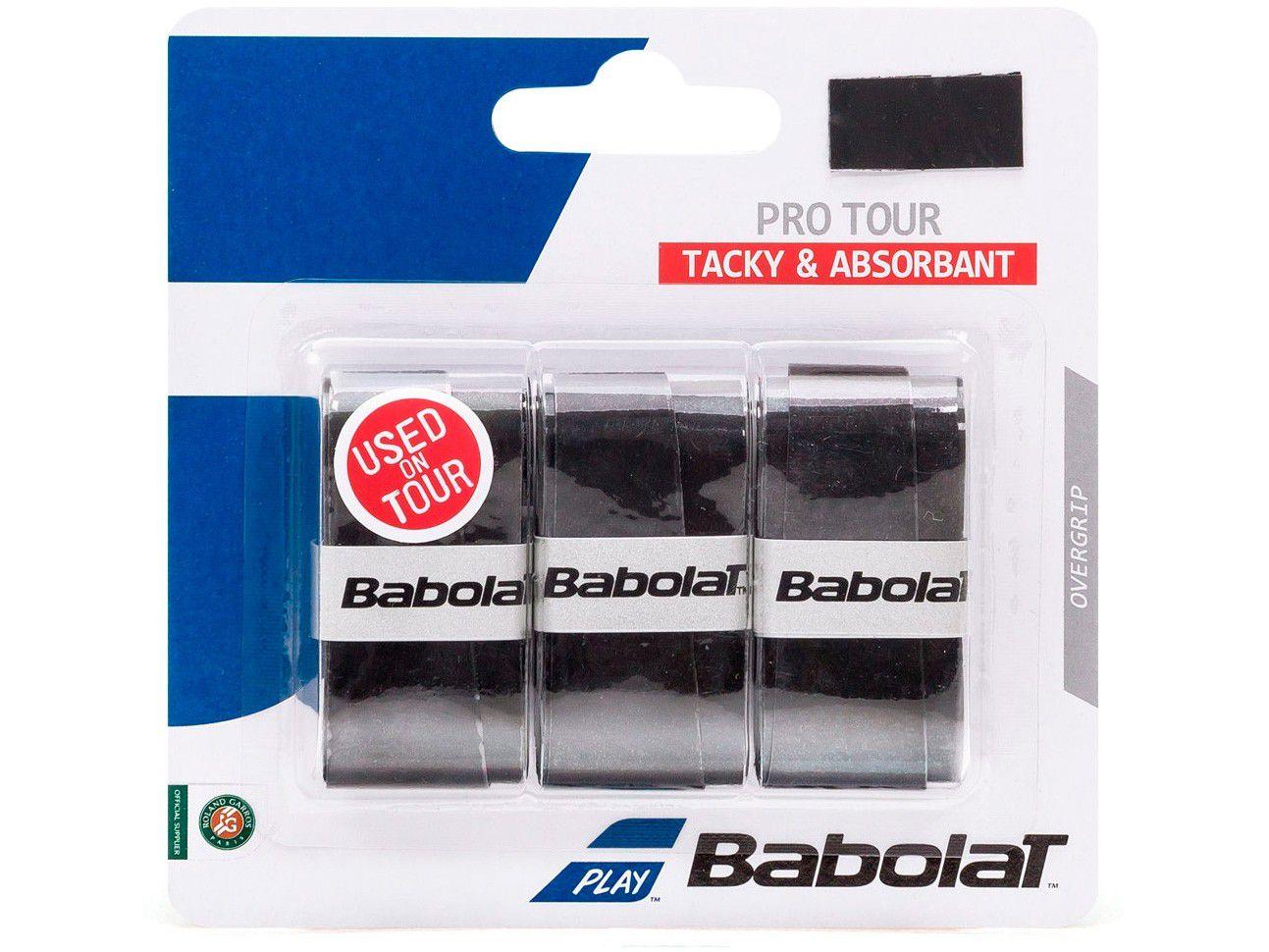 Overgrip Babolat Pro Tour Preto 3 Unidades