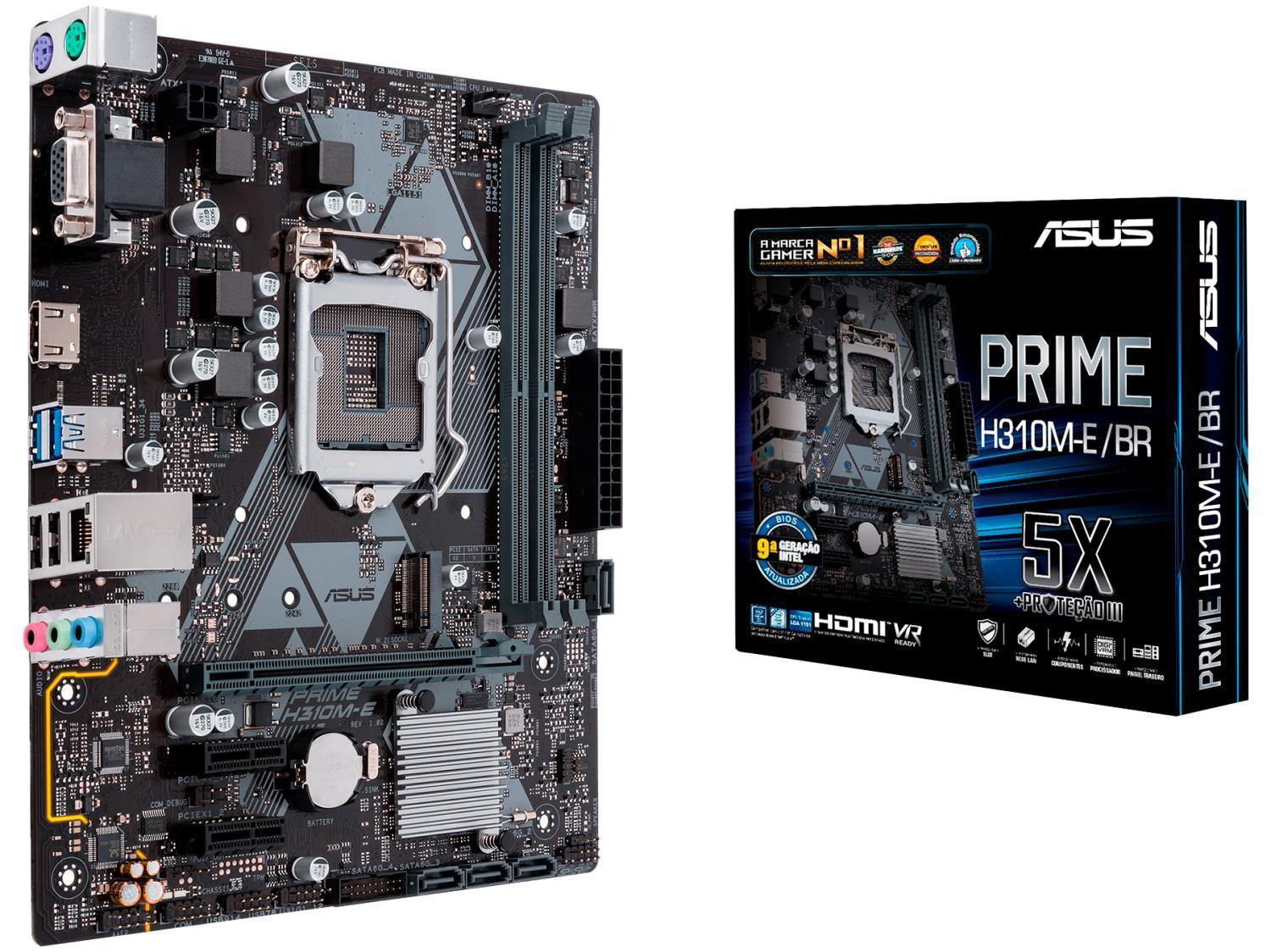 Placa Mãe Asus Prime H310M-E/BR Intel LGA 1151 - DDR4 Micro ATX