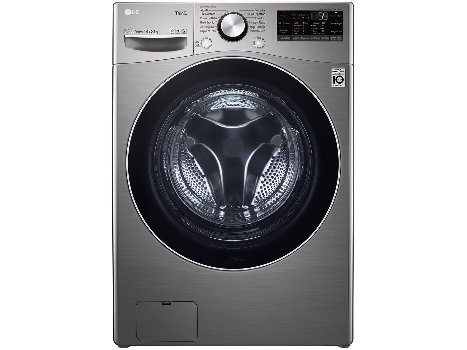 Lava e Seca LG 14kg WD14EGS62 Inverter Smart - Inteligência Artificial 12 Programas de Lavagem