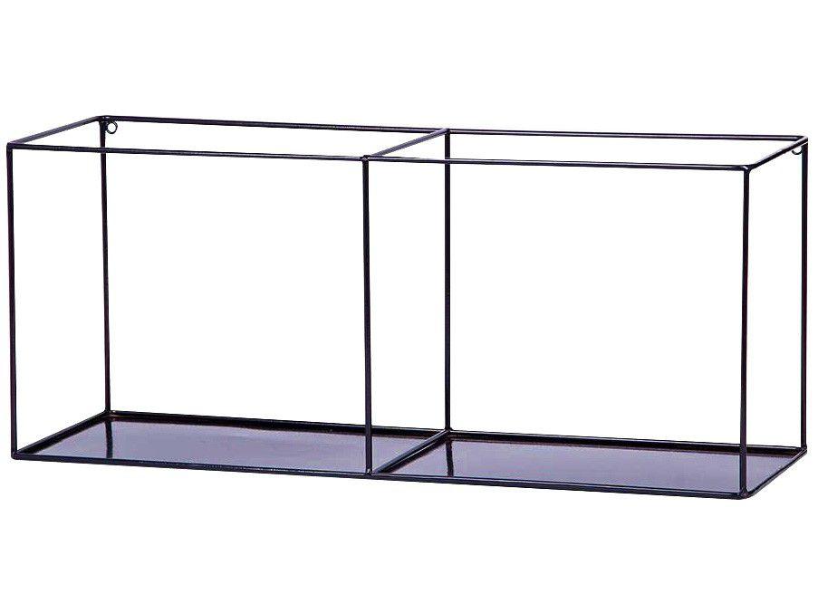 Nicho Duplo Preto Retangular 70x30cm - 1 Prateleira Shangai 23-895
