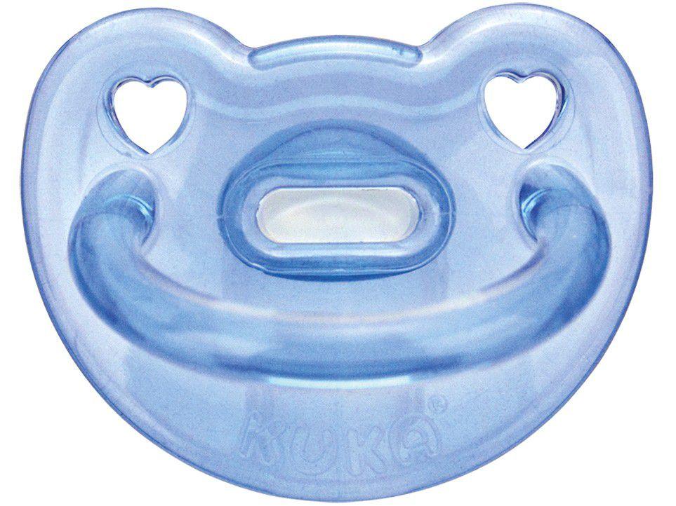 Chupeta Silicone Ortodôntico Kuka - Soft Azul Acima de 6 Meses