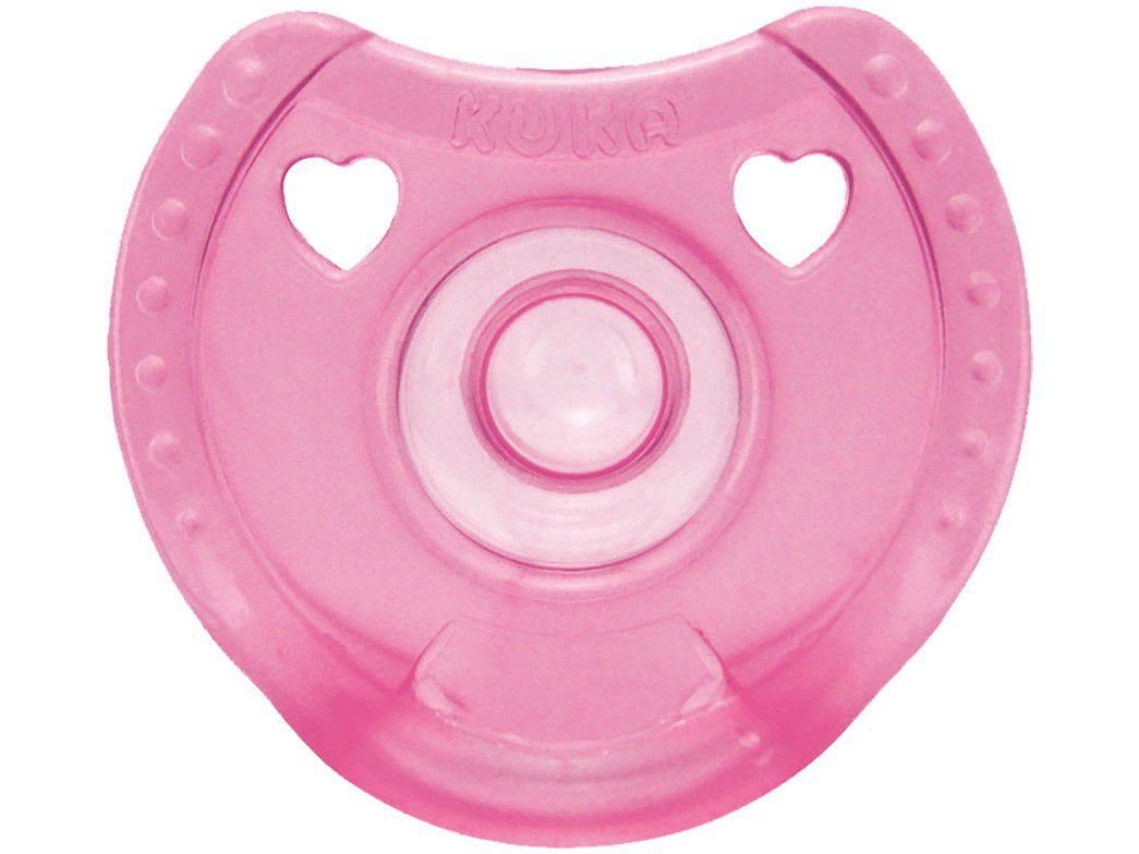 Chupeta Silicone Redondo Kuka - Soft Comfort Rosa 6 Meses
