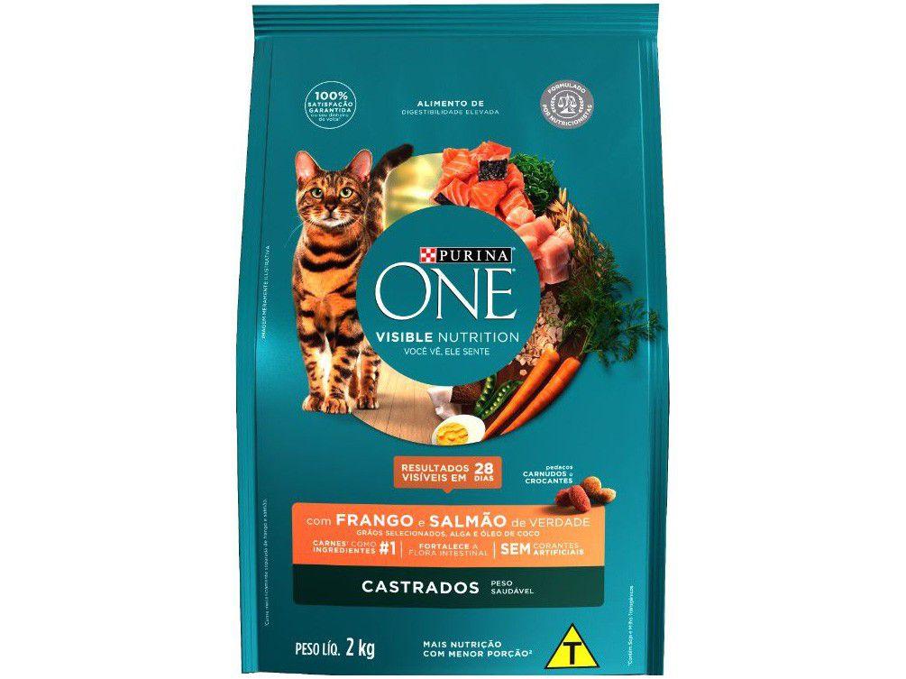 Ração Super Premium para Gato Castrado Purina One - Adulto Frango e Salmão 2kg