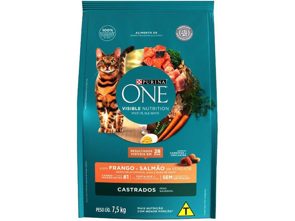 Ração Super Premium para Gato Castrado Purina One - Adulto Frango e Salmão 7,5kg