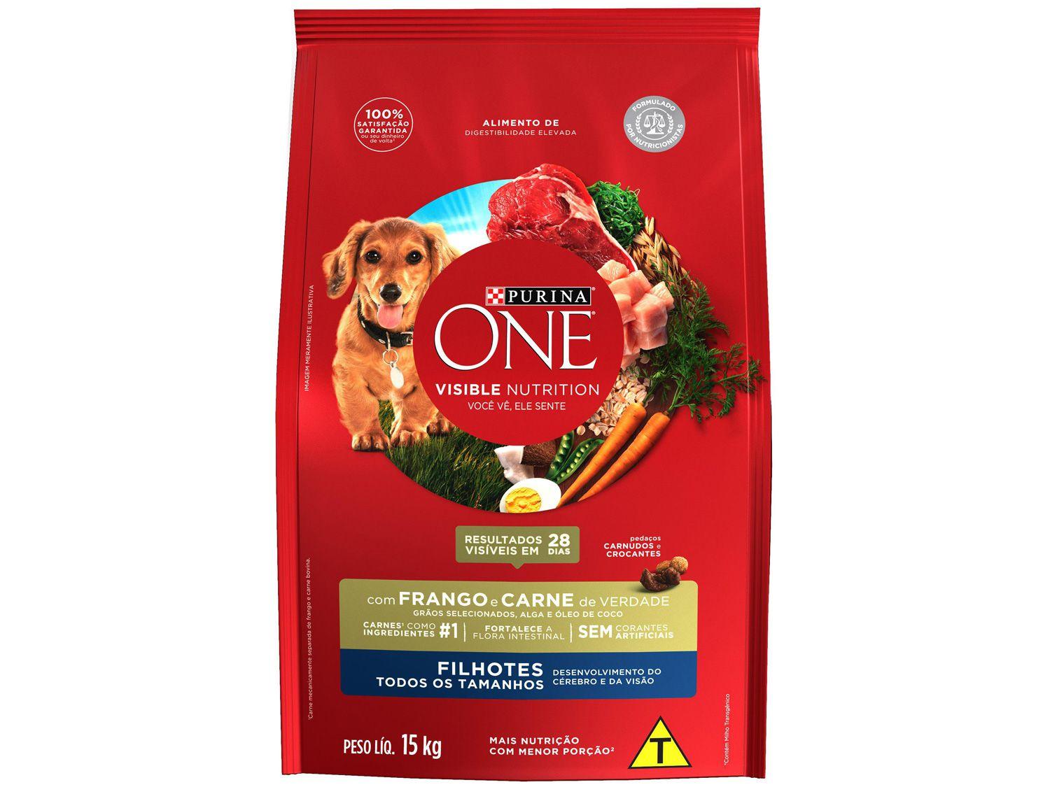 Ração Super Premium para Cachorro Purina One - Frango e Carne Filhote 15kg