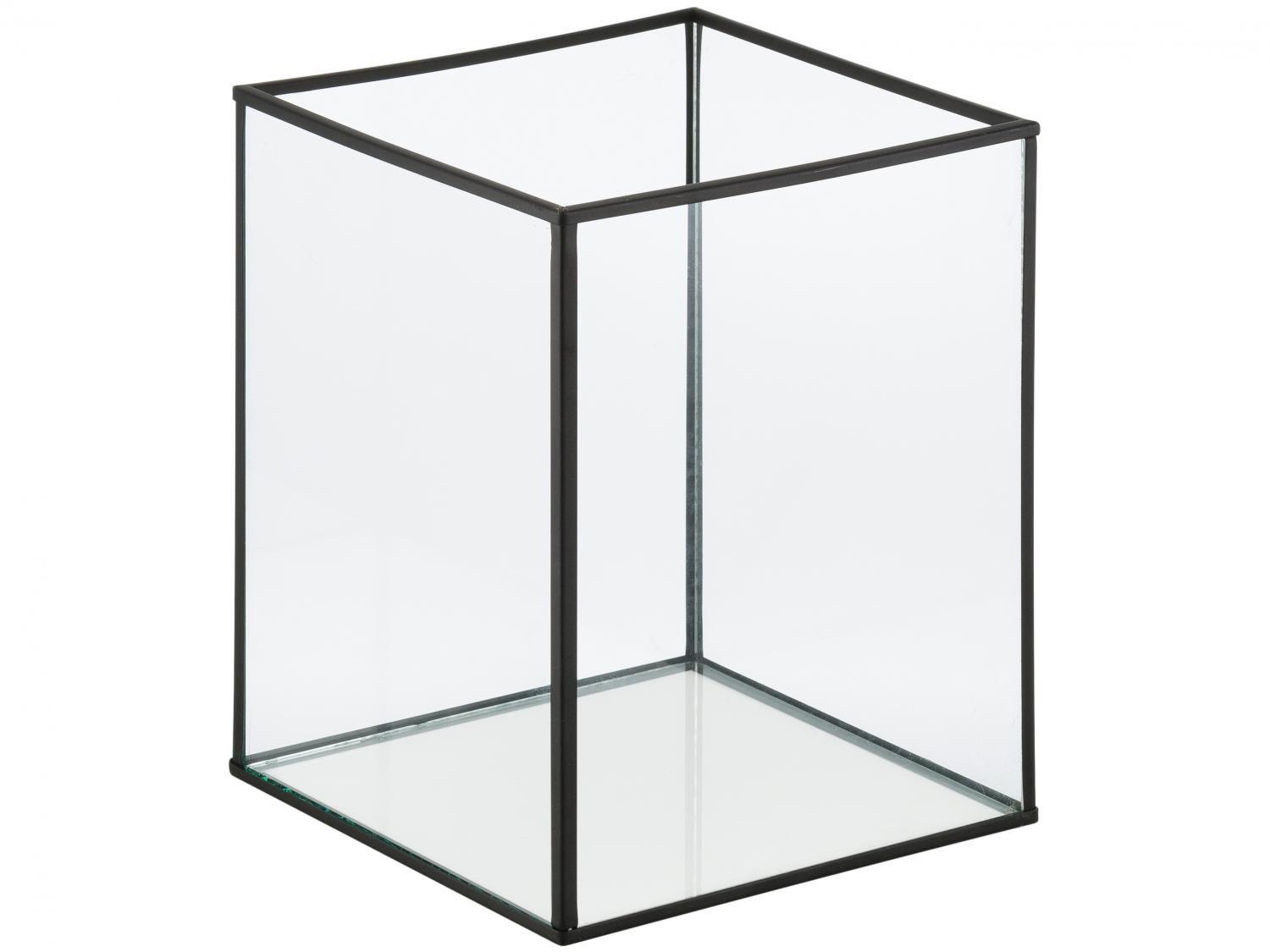 Lanterna Decorativa Vidro 16,5x20cm Inova - Metal Cubic