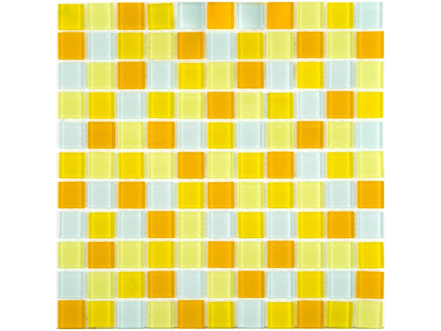 Pastilha de Vidro Mia Mosaic Mix 30x30cm - Amarela