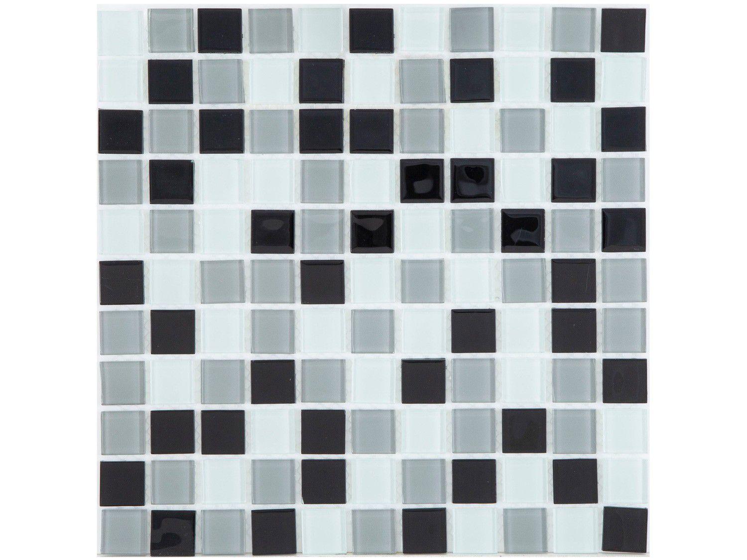 Pastilha de Vidro Mia Mosaic Mix 30x30cm - Cinza