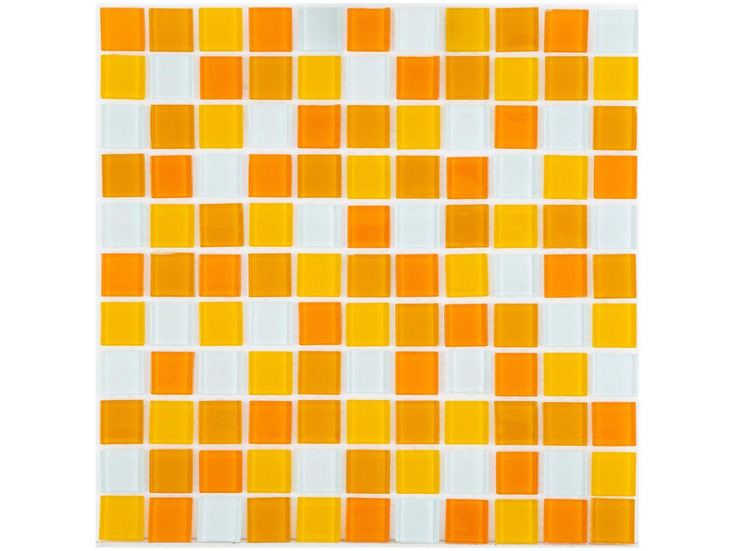 Pastilha de Vidro Mia Mosaic Mix 30x30cm - Laranja