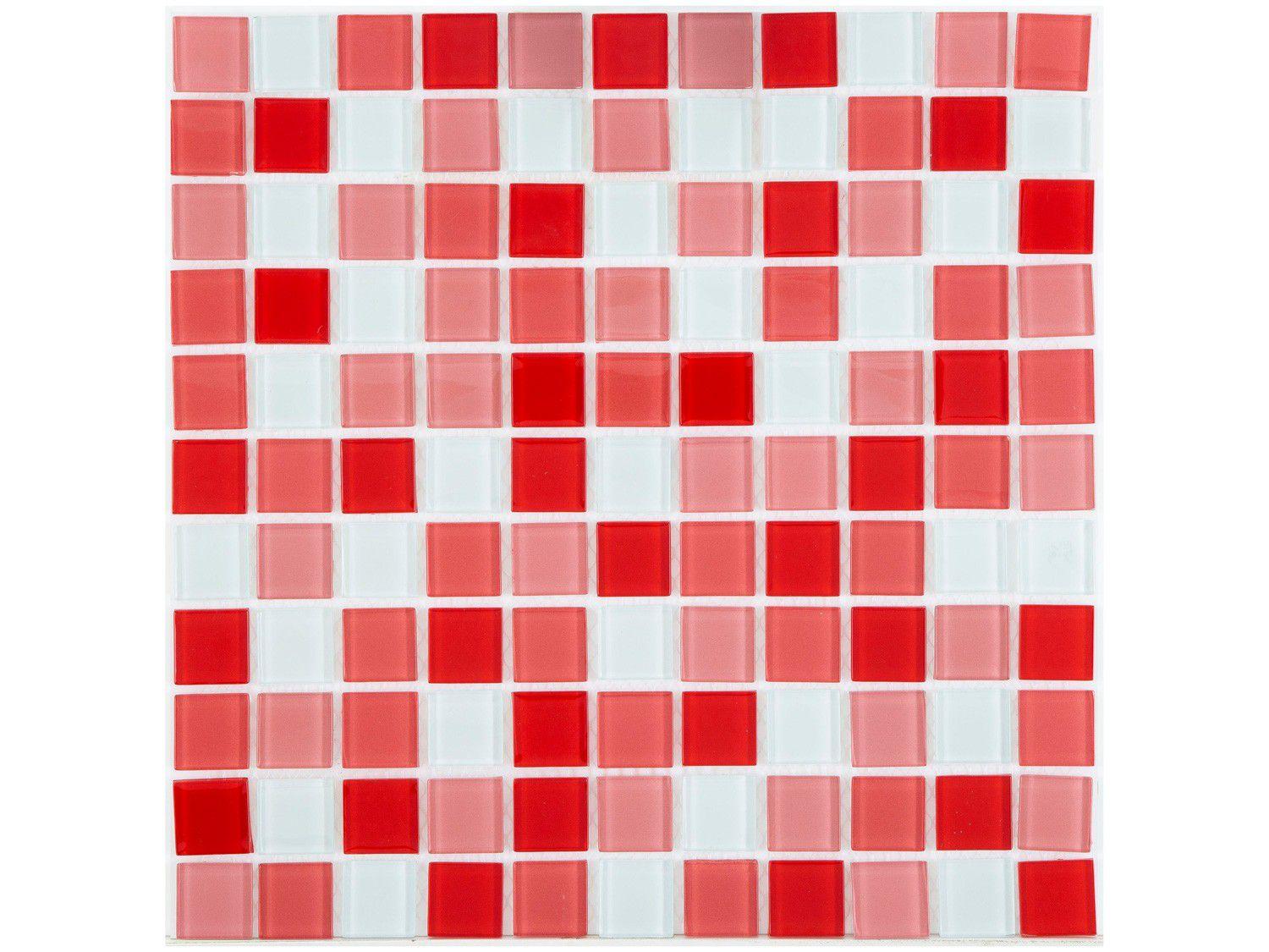 Pastilha de Vidro Mia Mosaic Mix 30x30cm - Vermelha