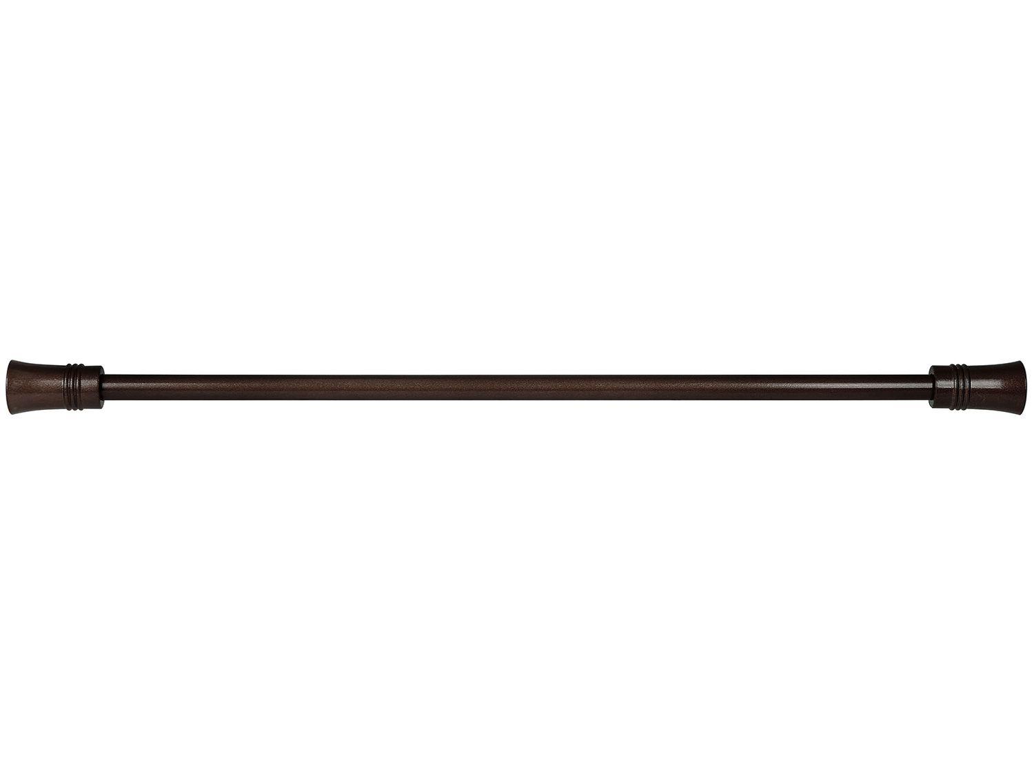 Varão de Cortina Extensível 1,20m a 2,10m 16/19mm - Evolux Ponteira Ellegance Tabaco