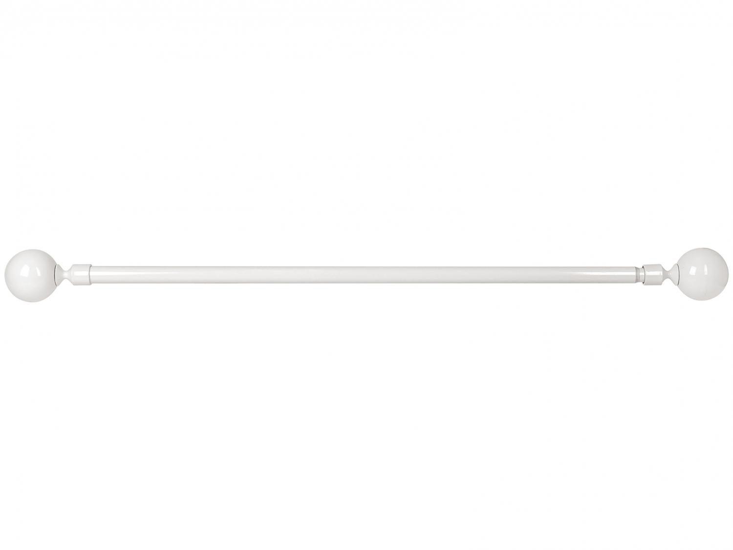 Varão de Cortina Extensível 1,60m a 3m 25/28mm - Evolux Ponteira Bola Branco