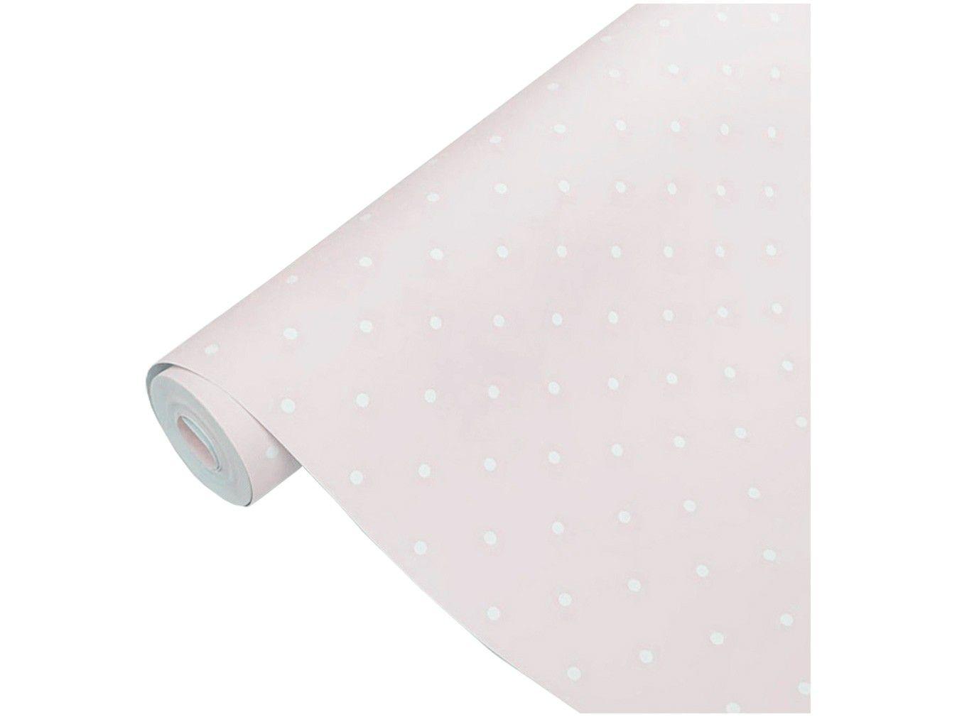 Papel de Parede Infantil Pêssego Bolinhas Vinílico - Evolux 53x1000cm