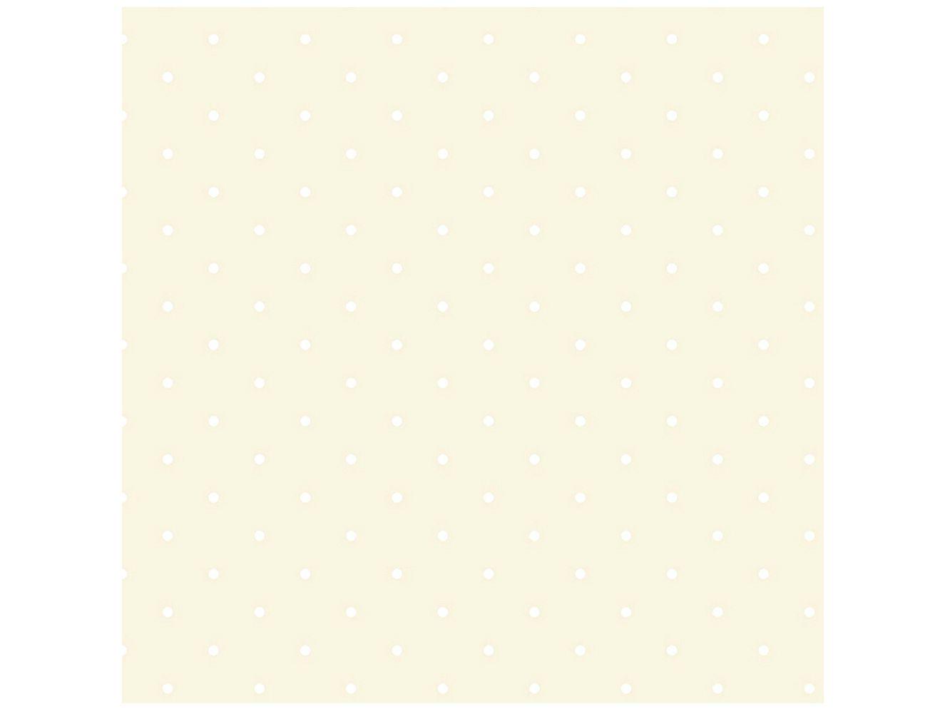 Papel de Parede Infantil Creme Bolinhas Vinílico - Evolux 53x1000cm