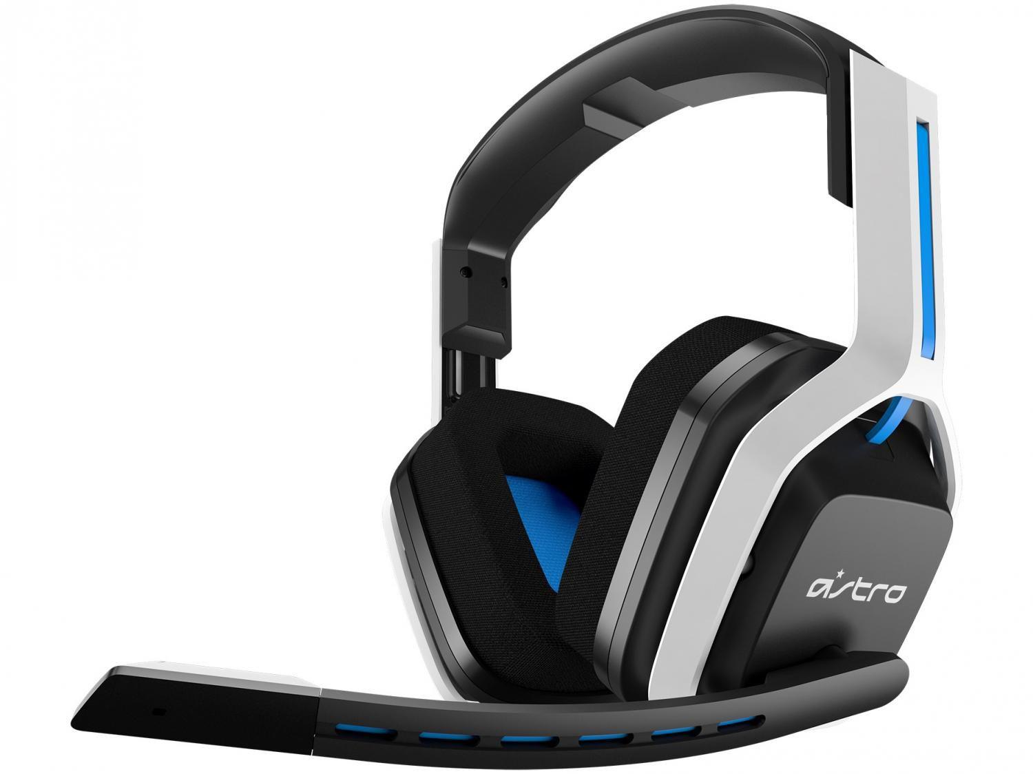 Headset Gamer Astro A20 PS5 PS4 PC Mac - Sem Fio Transmissor USB Branco e Azul