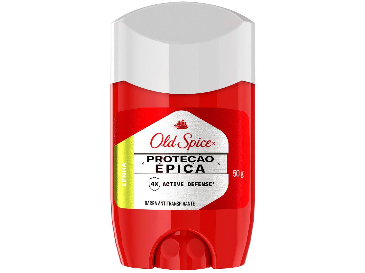 Desodorante Antitranspirante em Barra - Old Spice Proteção Épica Lenha Masculino 50g