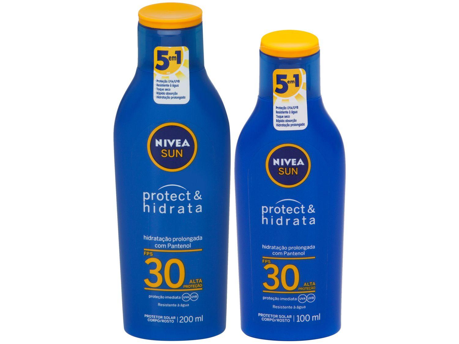 Protetor Solar Corporal Nivea FPS 30 Sun Protect & - Hidrata 200ml c/ Protetor Solar Corp FPS 30 100ml
