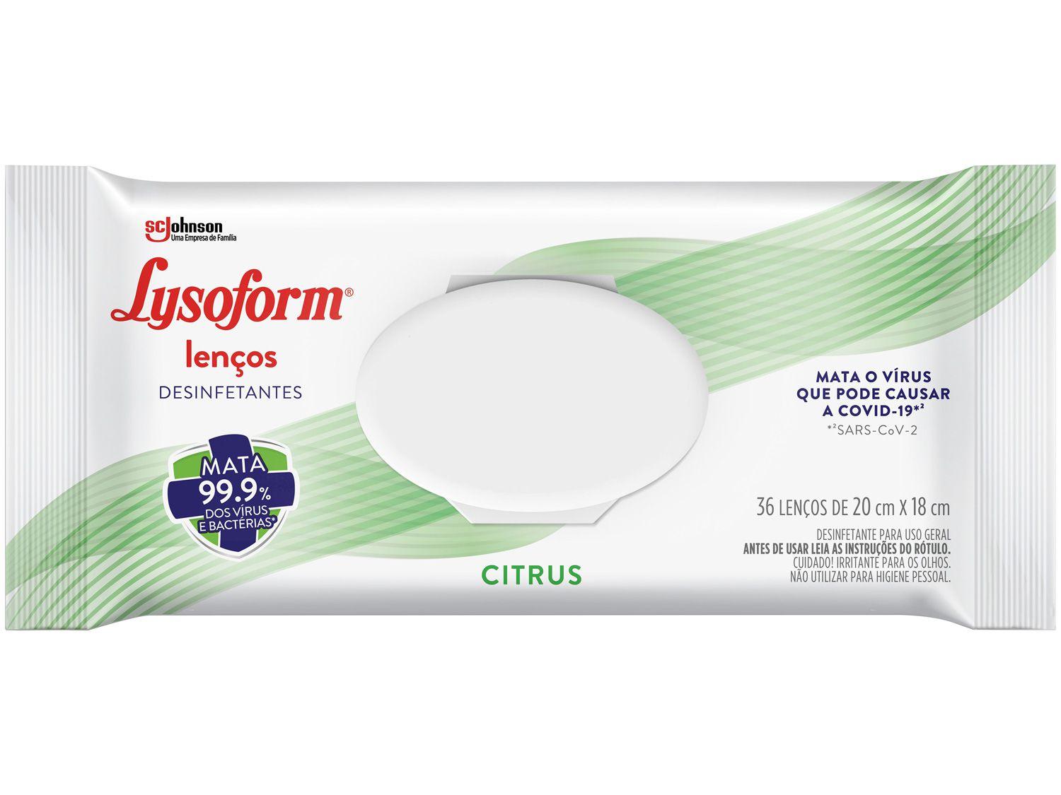 Lenço Desinfetante Lysoform Citrus 36 Unidades