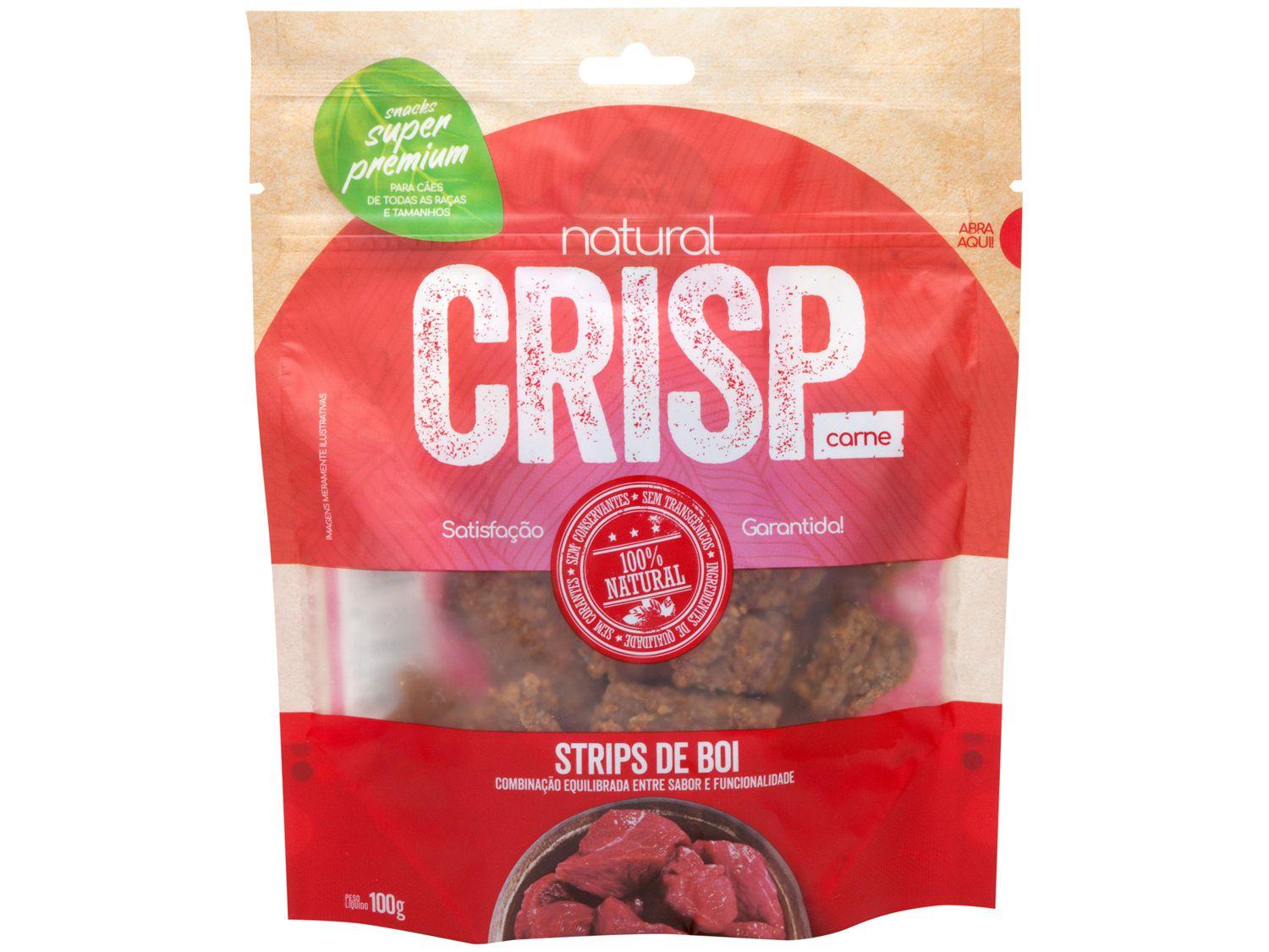 Petisco para Cachorro Adulto Natural Crisp - Strips de Boi Carne 100g