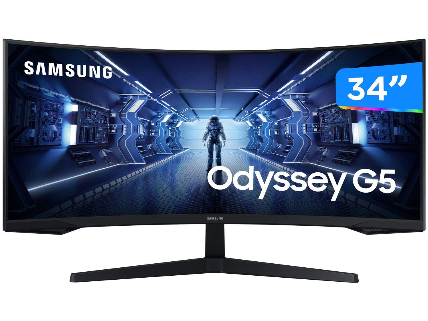 Monitor Gamer Samsung 34" LED Curvo WQHD HDMI - 165Hz 1ms FreeSync