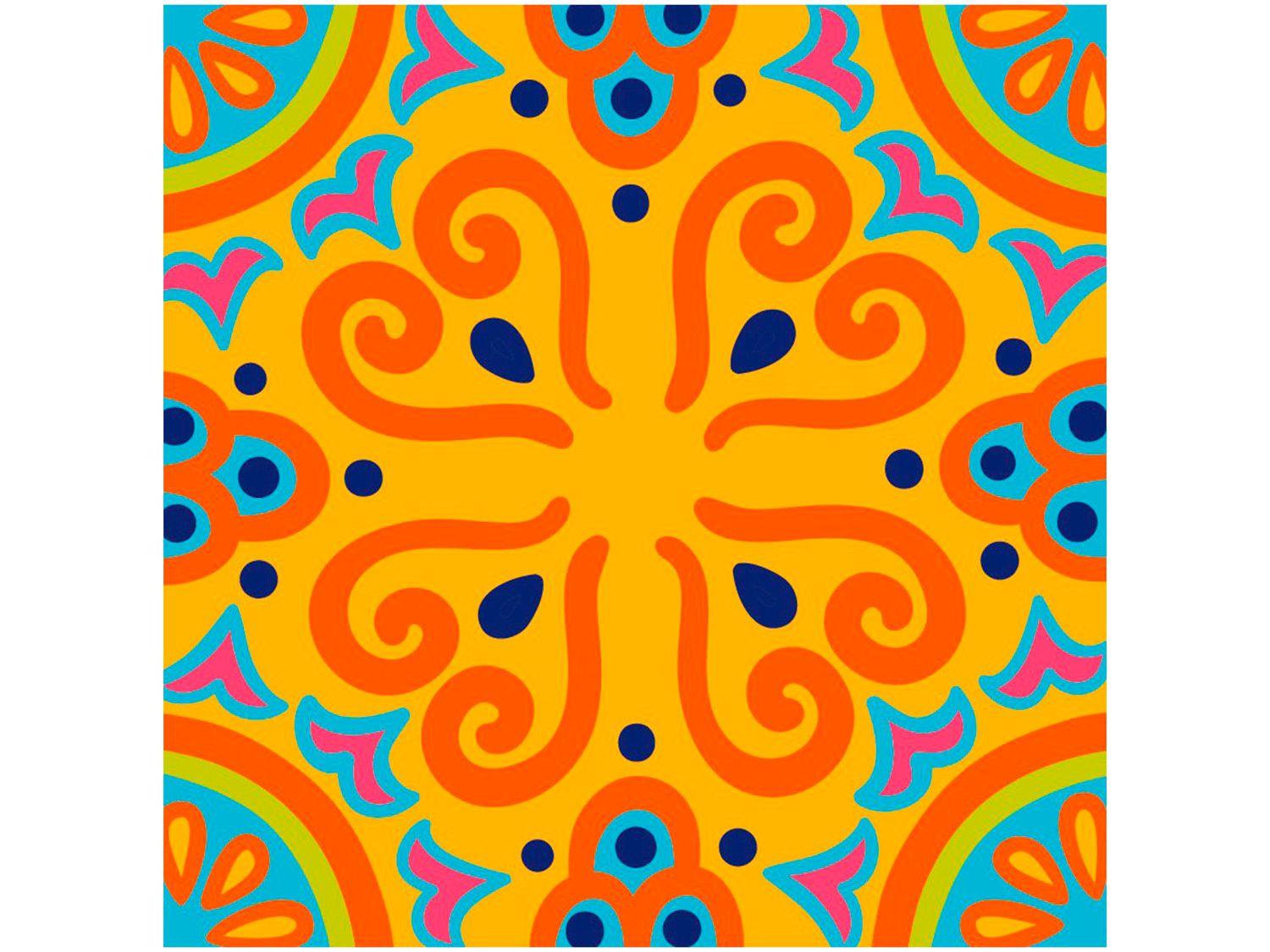 Adesivo de Azulejo Abstrato PVC Adesif N1905775 - 15x15cm 8 Unidades