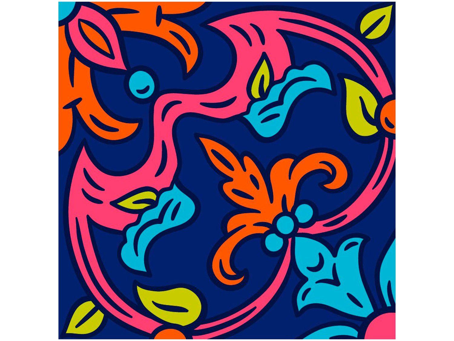 Adesivo de Azulejo Abstrato PVC Adesif N1905779 - 15x15cm 8 Unidades