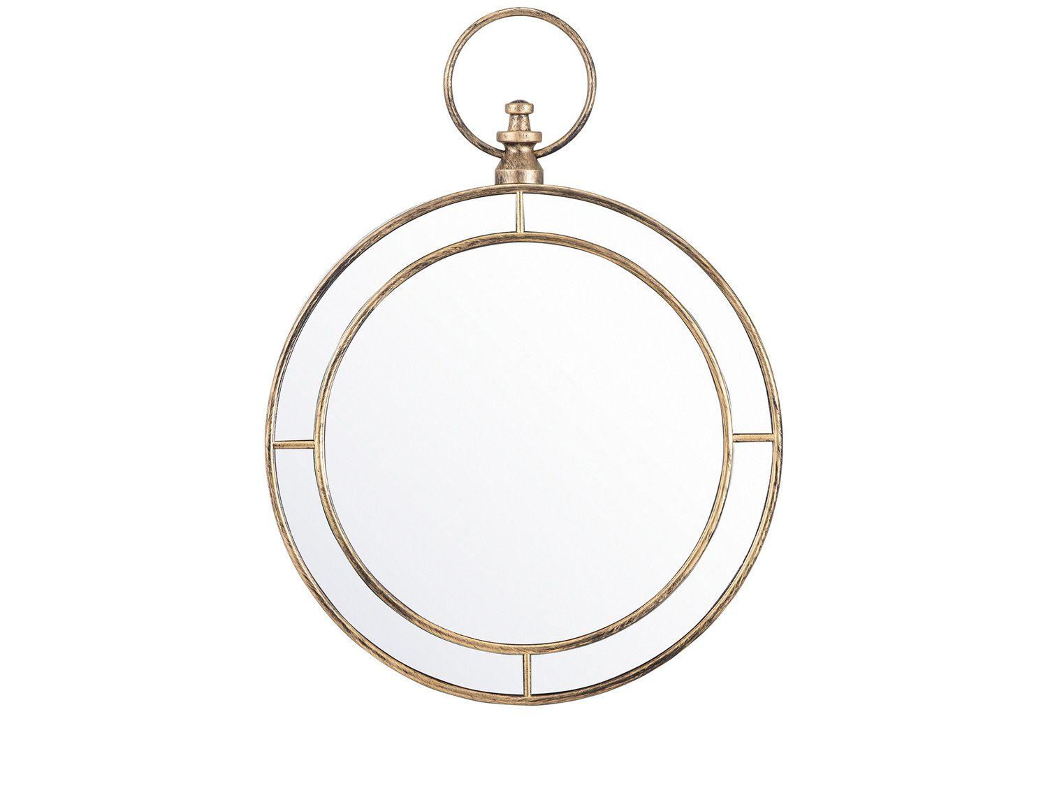 Espelho Decorativo Redondo com Moldura de Parede - Ouro Velho 59x44cm Inova Nordic
