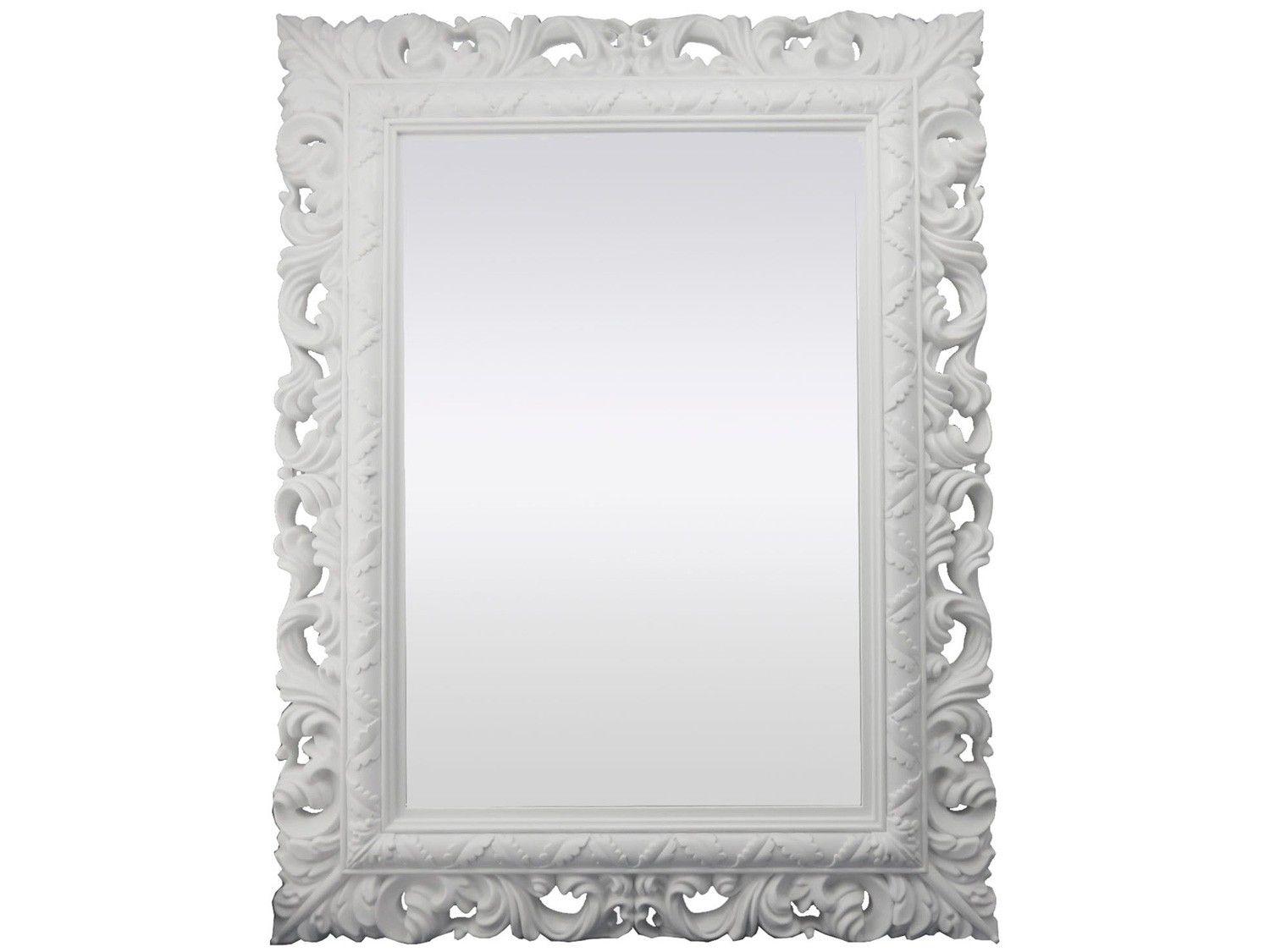 Espelho Decorativo Retangular com Moldura - de Parede Branco 66x51cm Inova Rocco