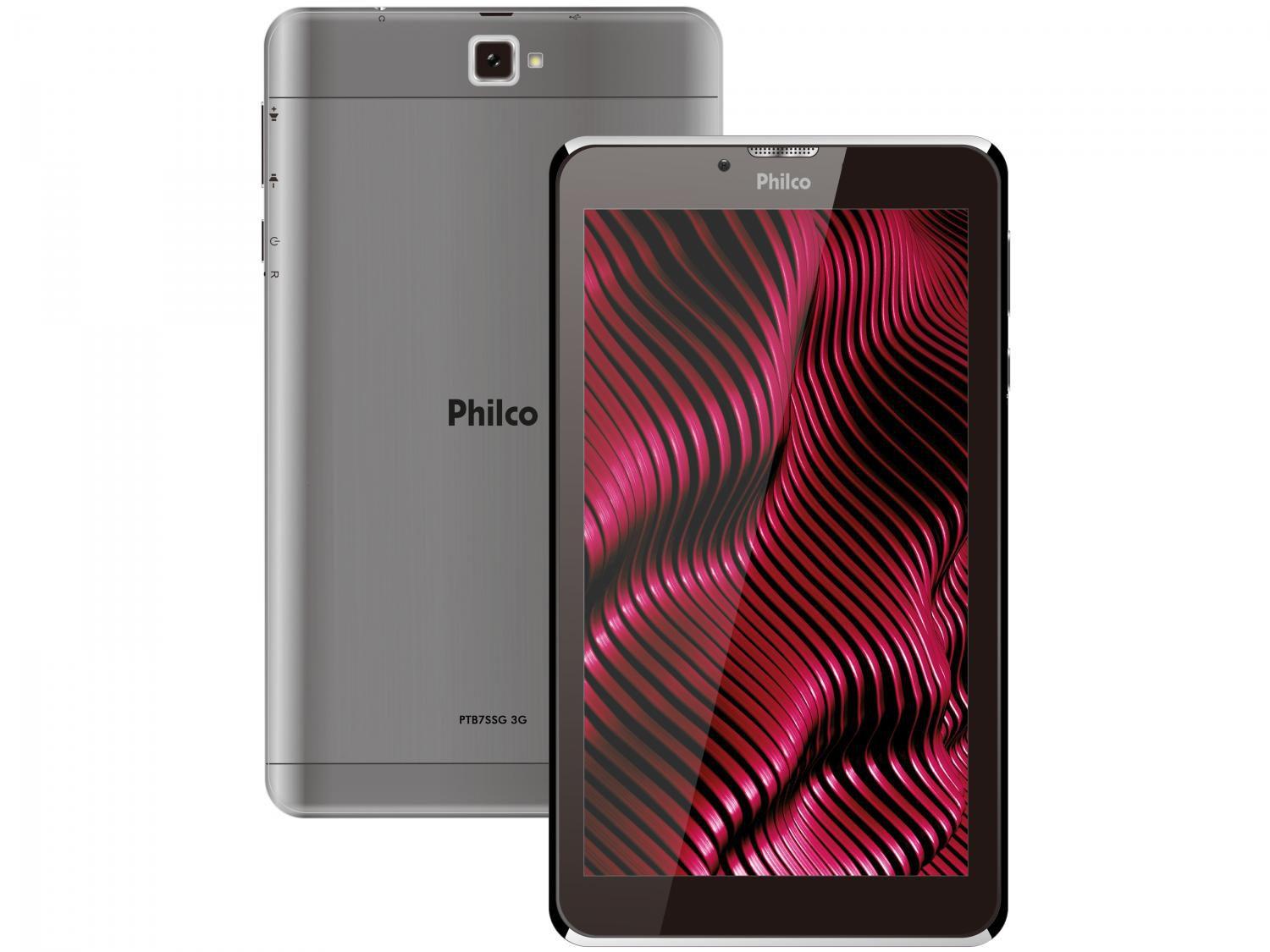 Tablet Philco PTB7SSG 7" 3G Wi-Fi 16GB - Android 9.0 Quad-Core Câmera Integrada