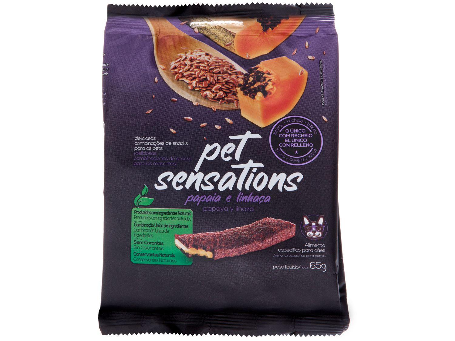 Bifinho para Cachorro Todas as Idades - Pet Sensations Papaia e Linhaça 65g